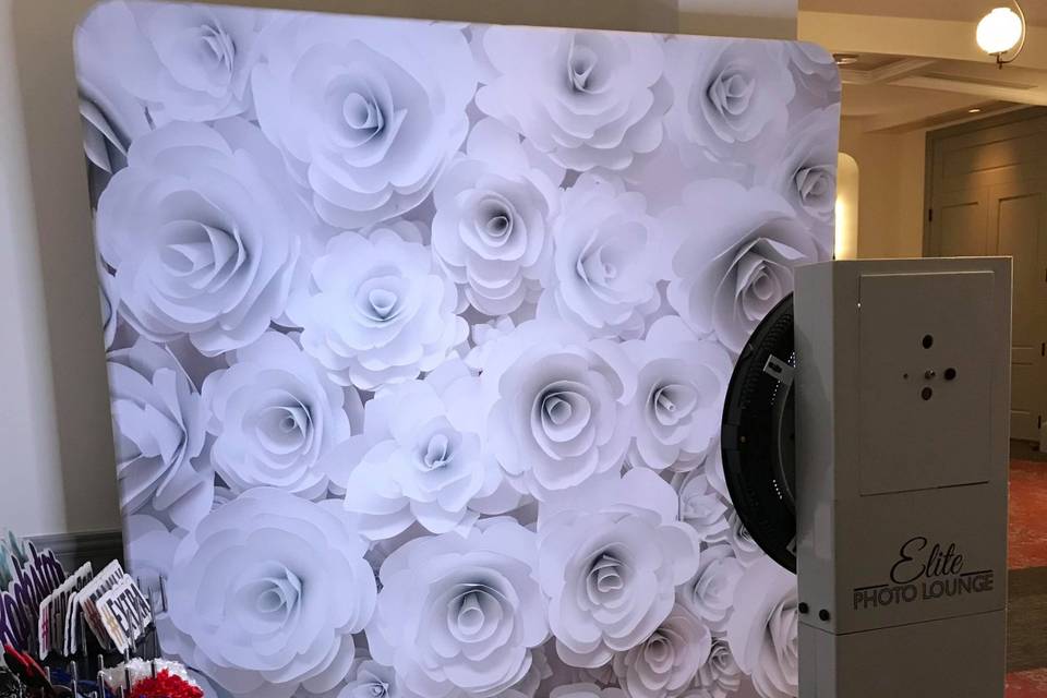 3D white flowers backdrop