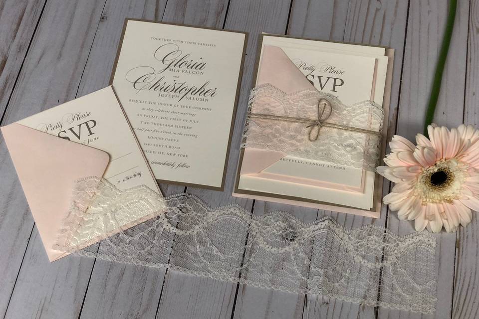 Baby pink invitation