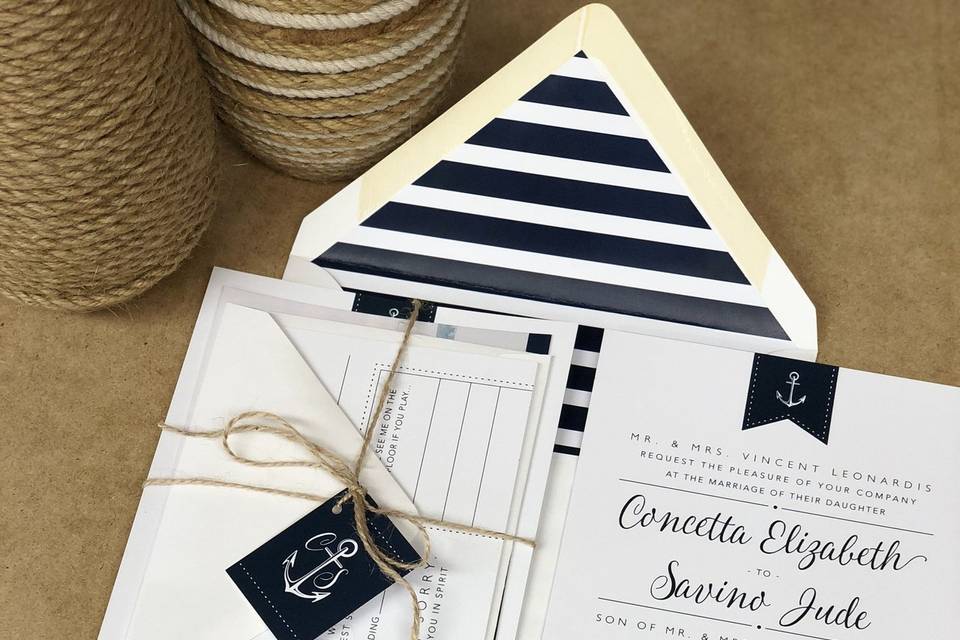 Sailor themed invitation