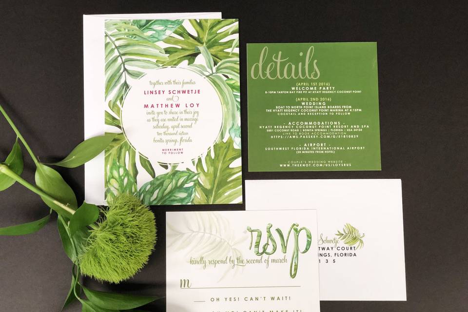 Plant themed invitation