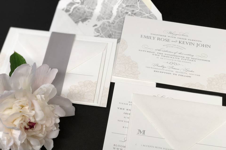 Plain white invitation