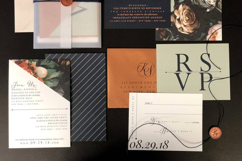 Gold themed invitation