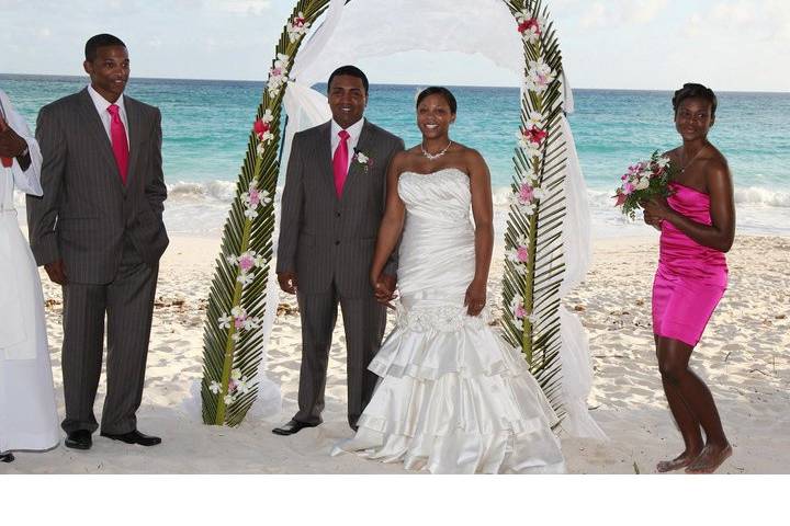 Cutting the cake in Barbados