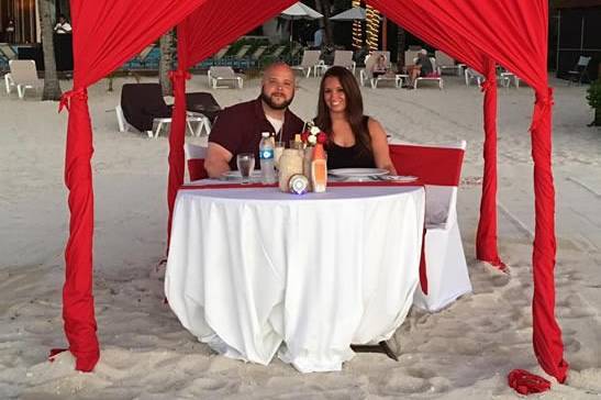 Beach Dining in Cozumel