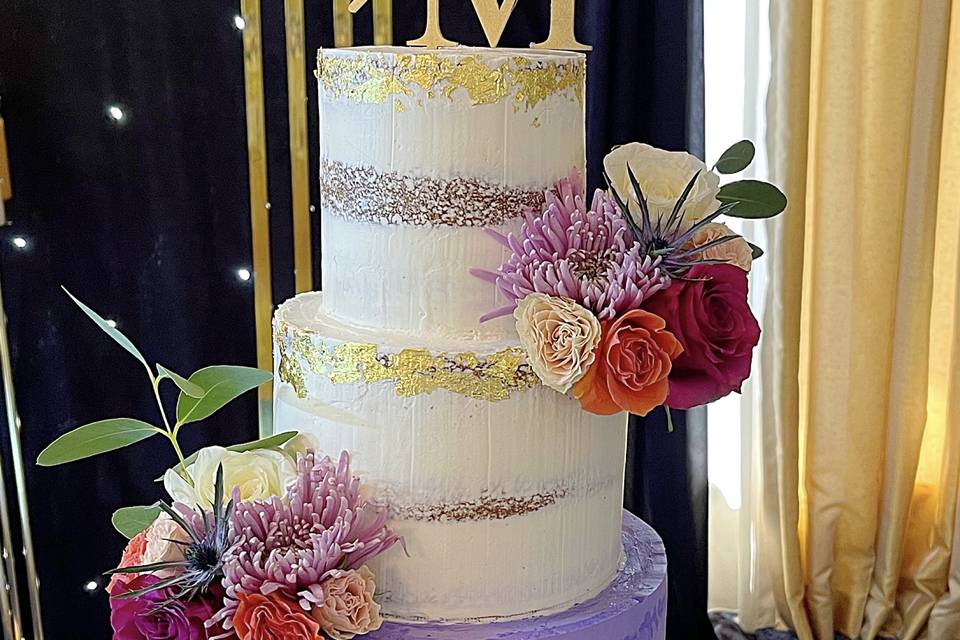 Tropical naked cake