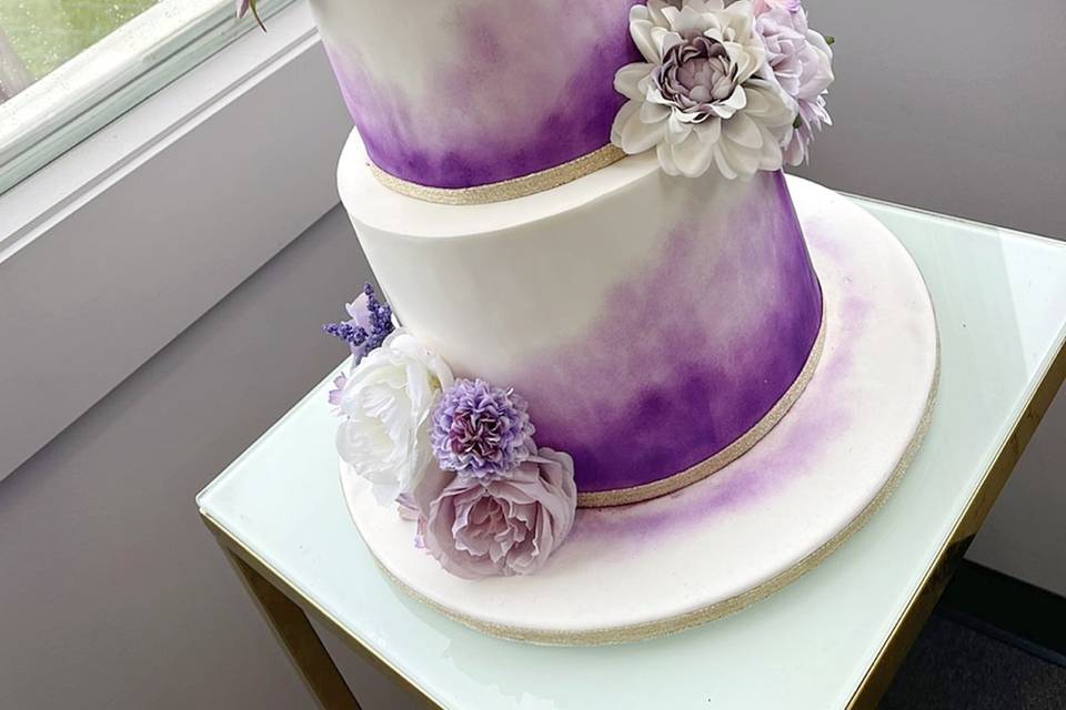 Purple wedding cake
