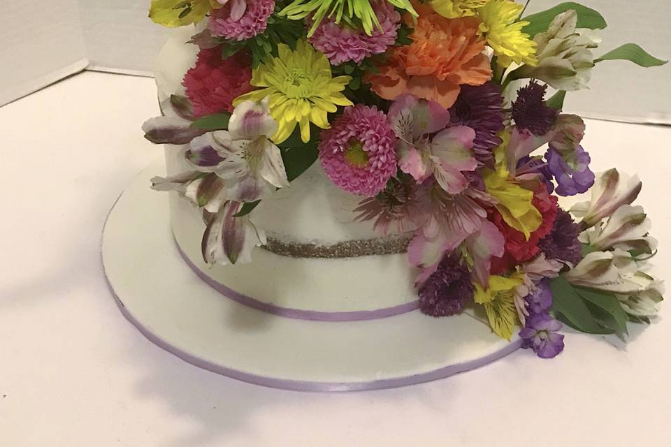 Semi-Naked Fresh Floral Cake