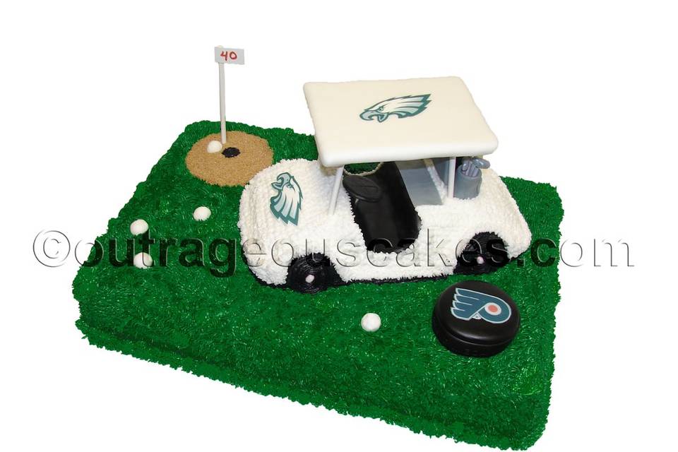 Heading for the Green Golf Cart Cake
