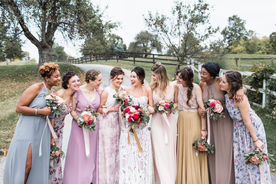 Miss-matched Bridesmaids