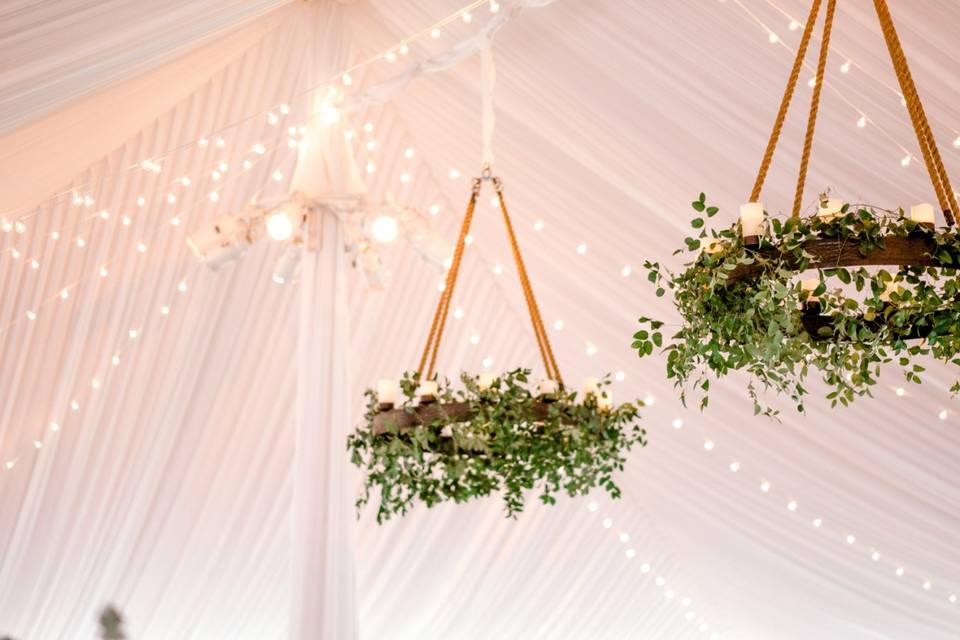Chandeliers in a Tent