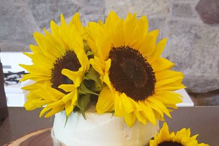 Cake with sunflower design