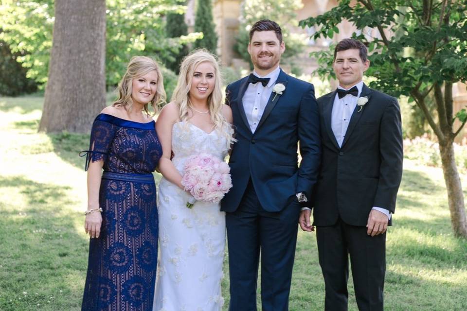 Deep navy and black tuxedos