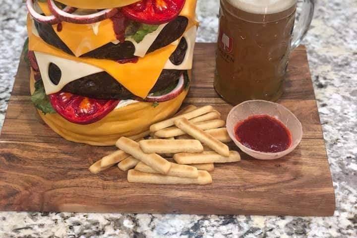 Burger groom's cake