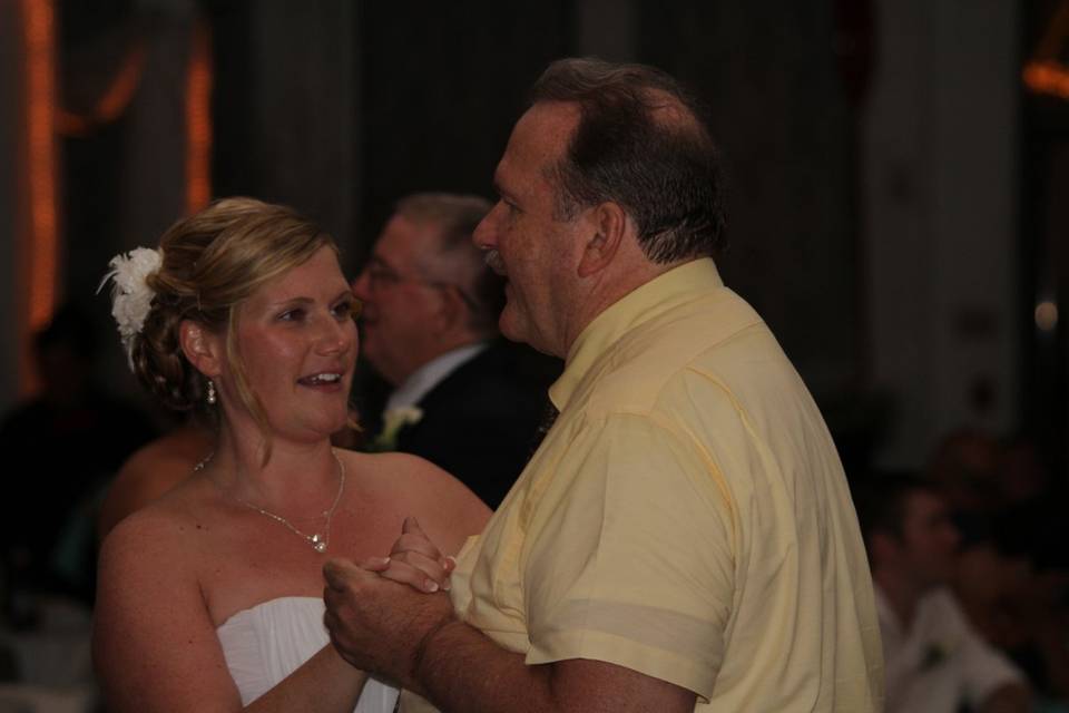 Father and bride dancing