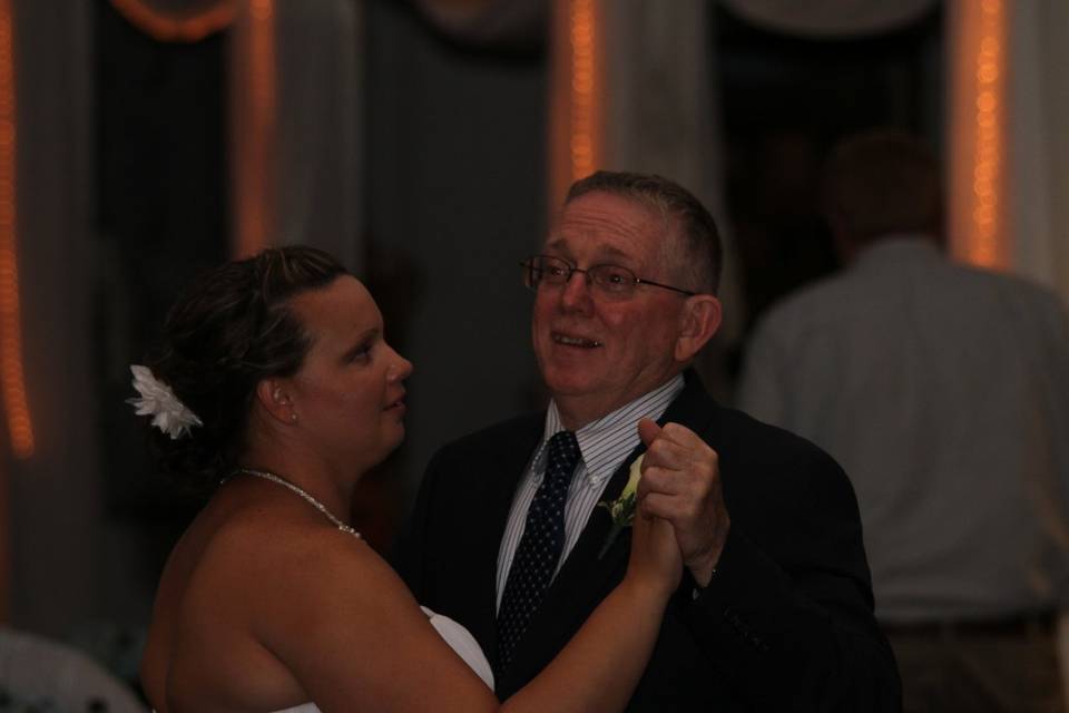 Father and bride dancing