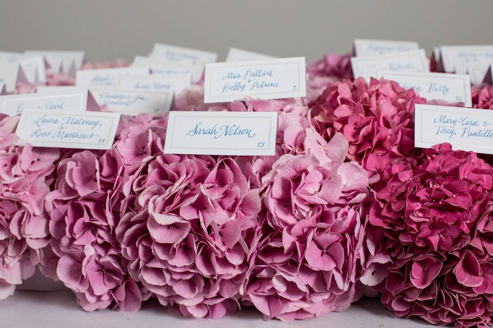 Table setting and floral centerpiece