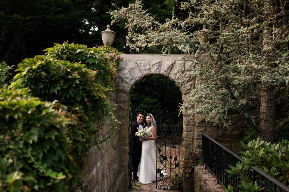 Secret garden bride and groom