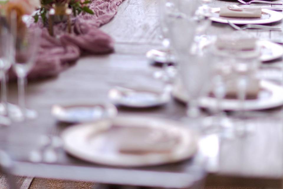 Mauve table runner