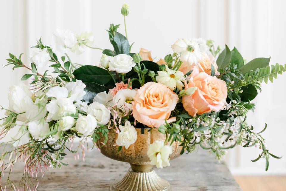 Peach Ranunculus Centerpiece