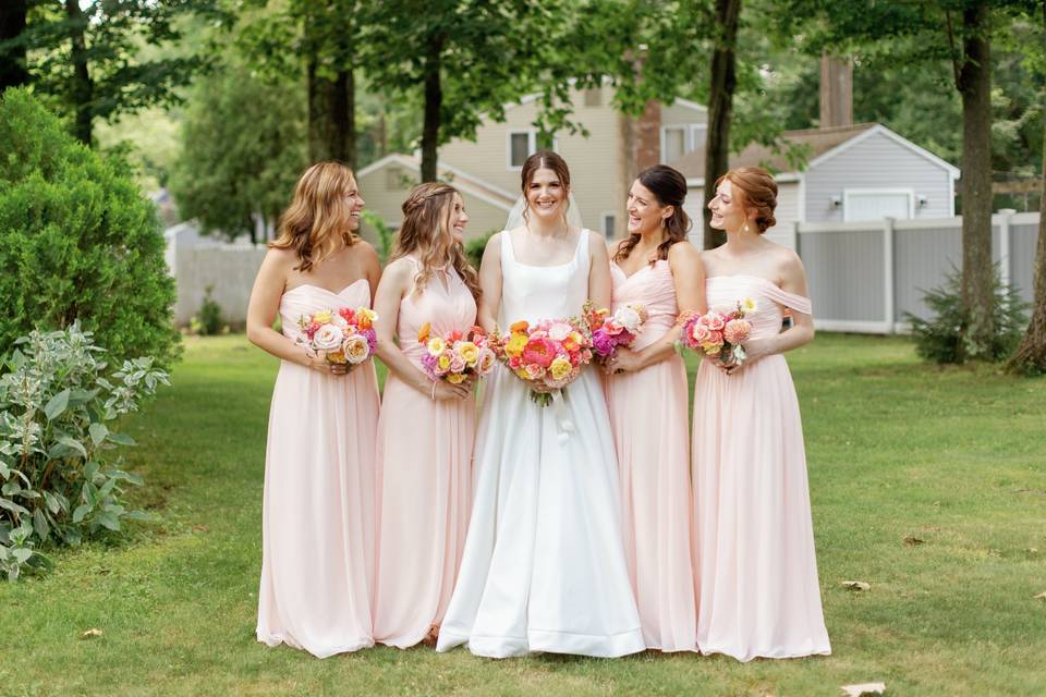 Blush bridesmaids