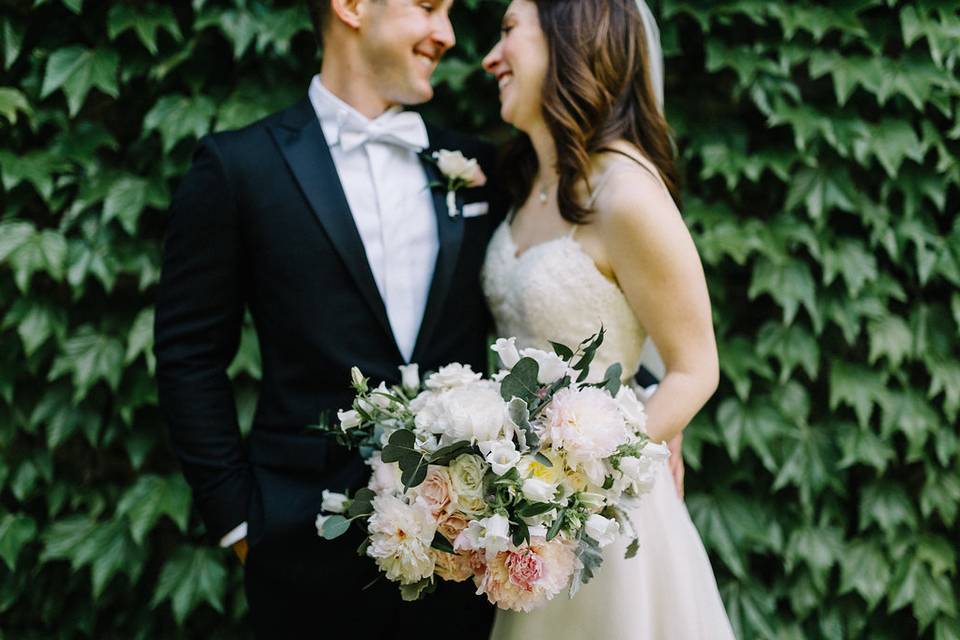 Bride and groom bouquet