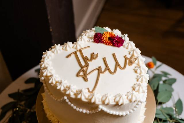 Heart shaped wedding cake