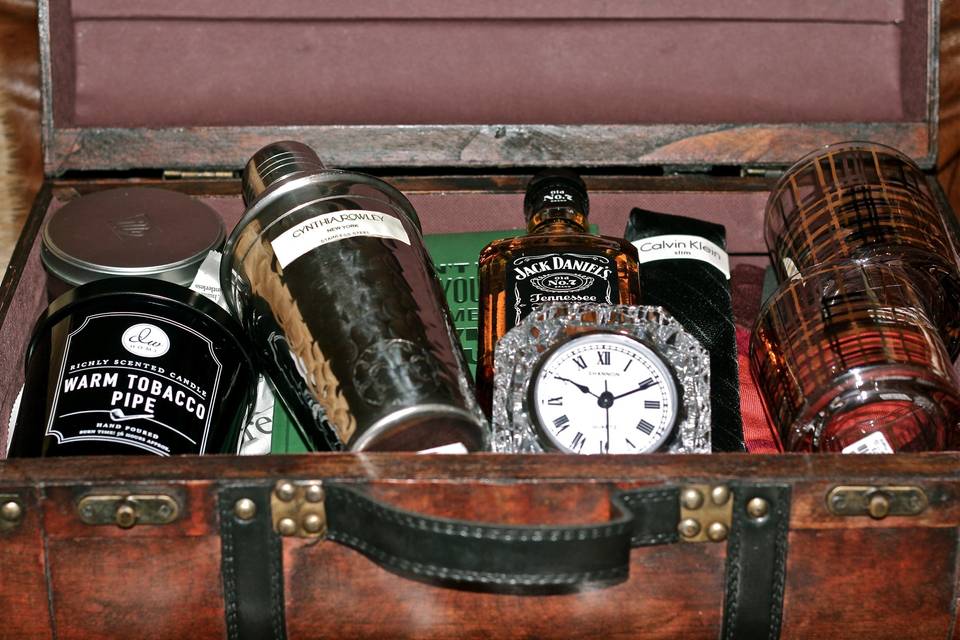 Mad Men themed suitcase makes a great groom or groomsmen gift!
