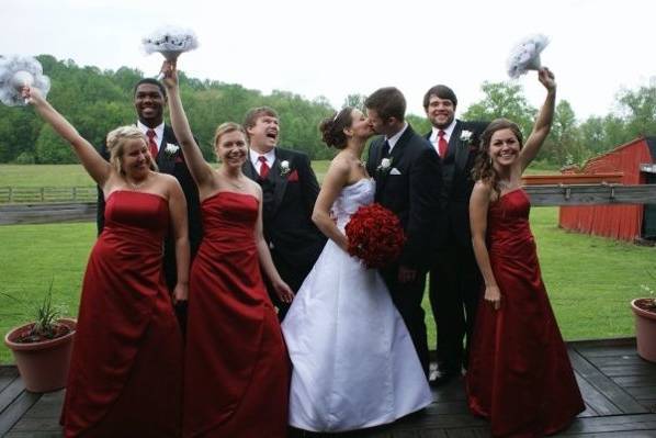 The wedding party on our 25' x 45' deck overlooking the North Meadow.