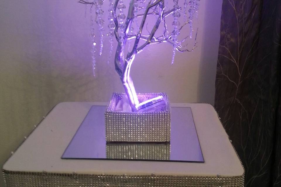 Silver tree with lights