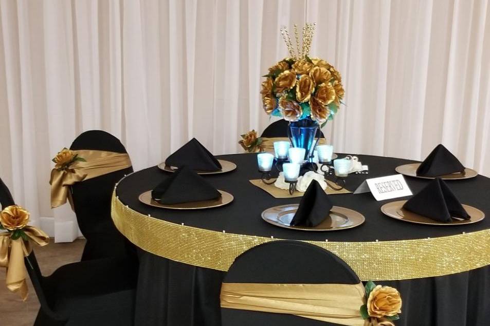 Bling around head table
