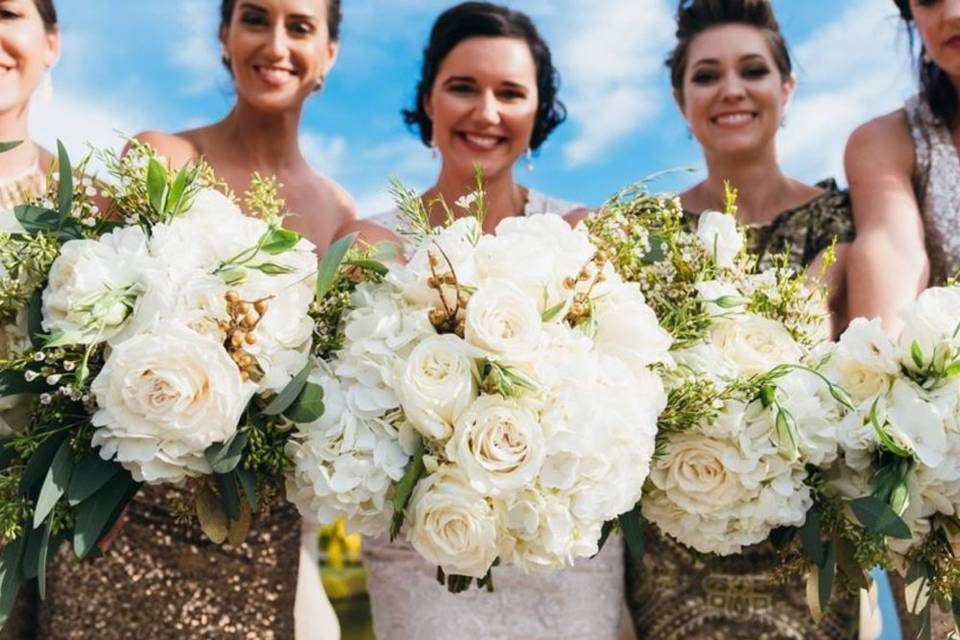 Closeup of bouquets