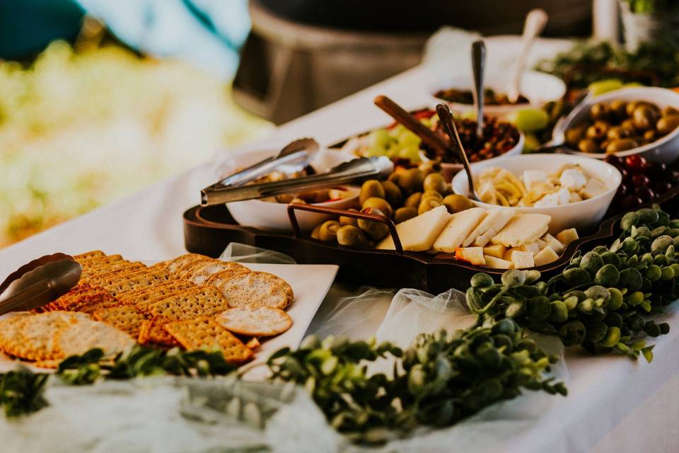 Cocktail hour spread -