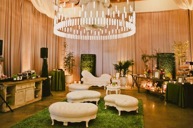 The chandeliers