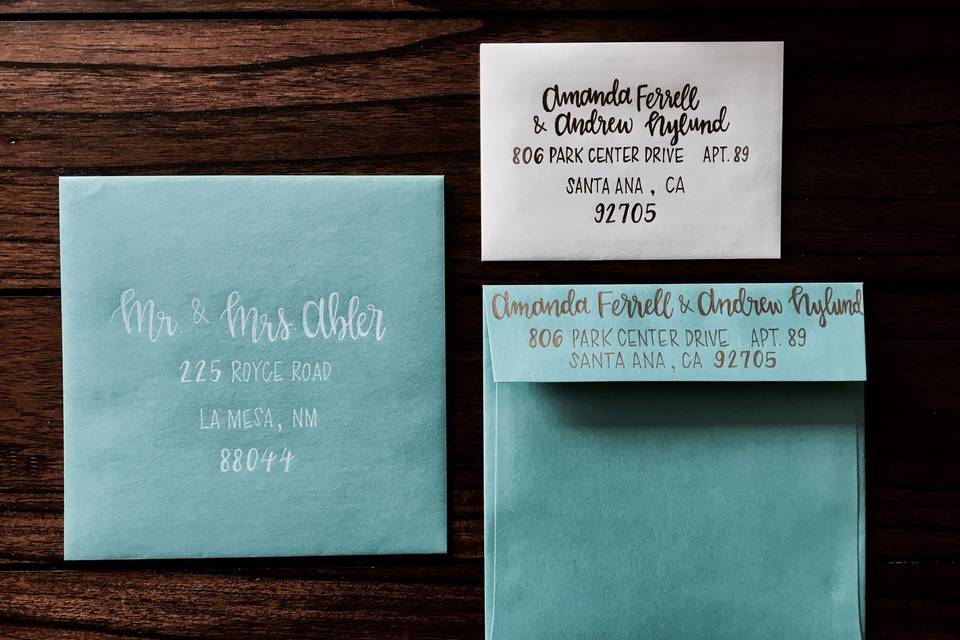 Envelope calligraphy