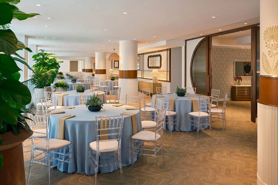 Atlantic patio dinner set up