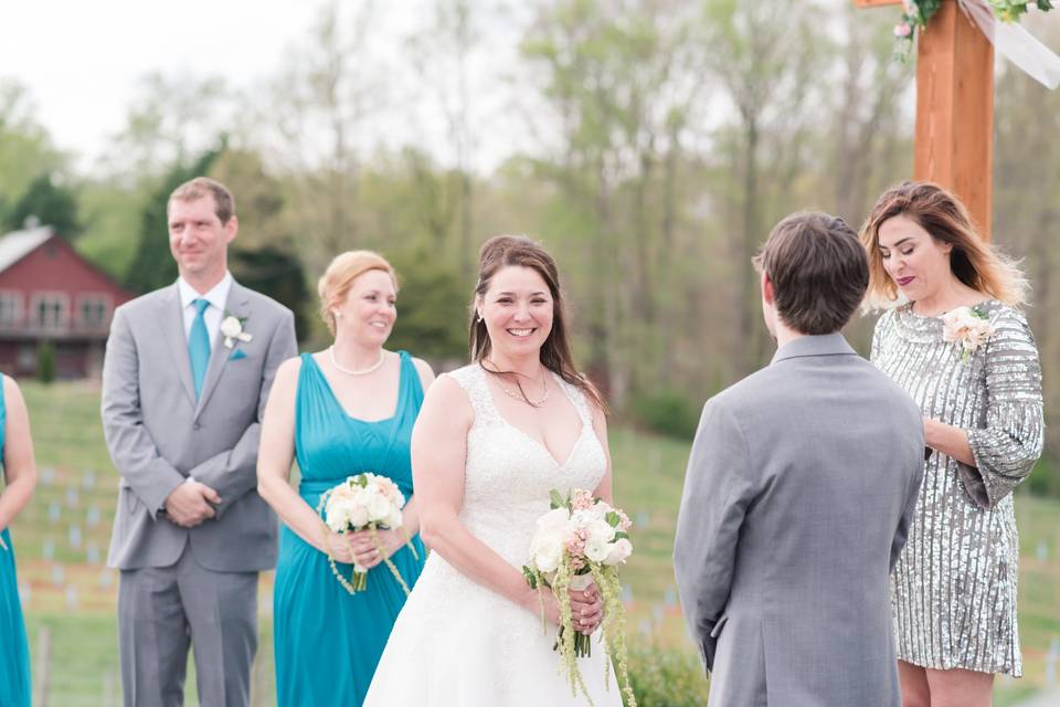 Bride during ceremony