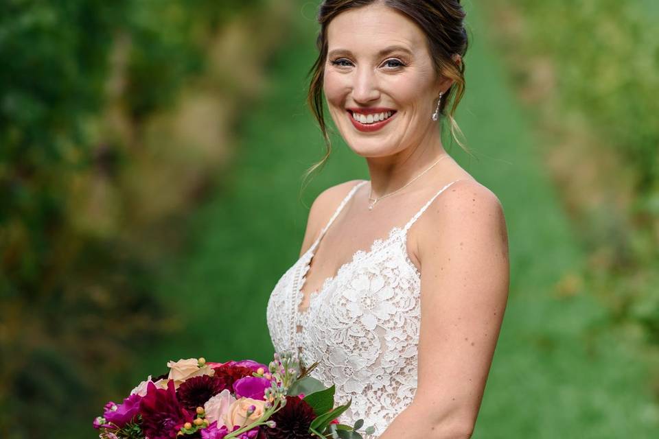 Bride holding her bouquet