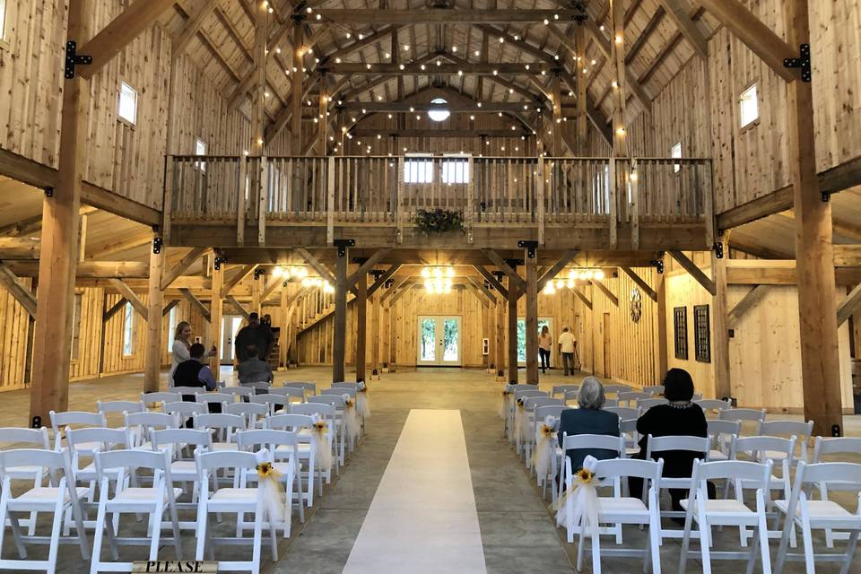 Ceremony in our NEW Barn!