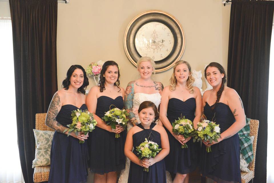 Navy blue bridesmaids dress