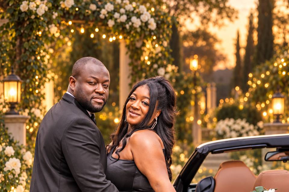 Wedding portrait among spring azaleas at The Atrium, Norcross | Alton Martin Wedding Photography
