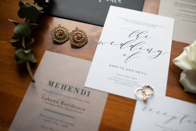 Black and white invites