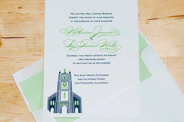 Church wedding invitation