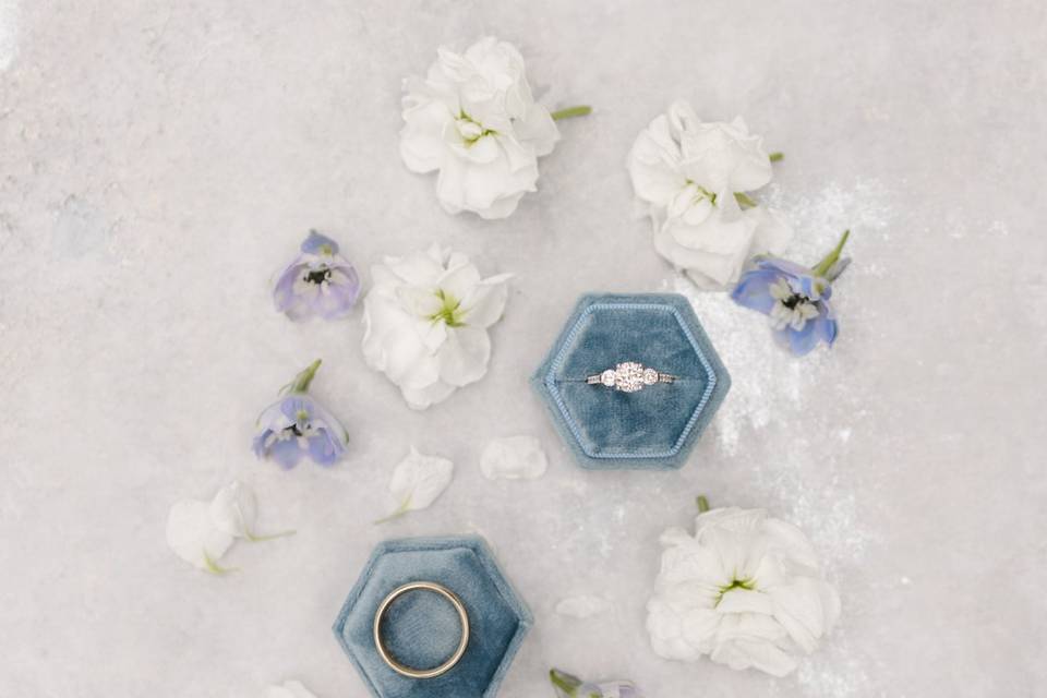 Dusty blue wedding palette