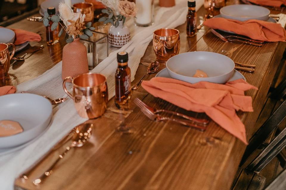 Terracotta table setting