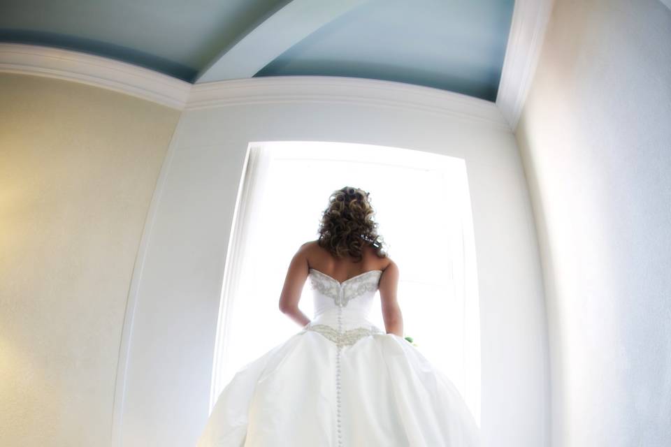 Bride in her wedding gown