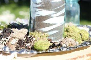 Unity sand jar surrounded by miscellaneous mosses