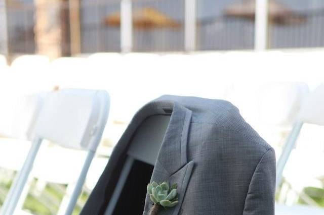 Grooms succulent boutonniere