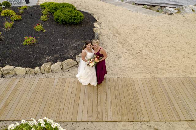 Bride with bridesmaid