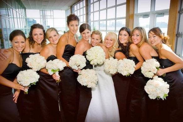 The bride with her bridesmaids