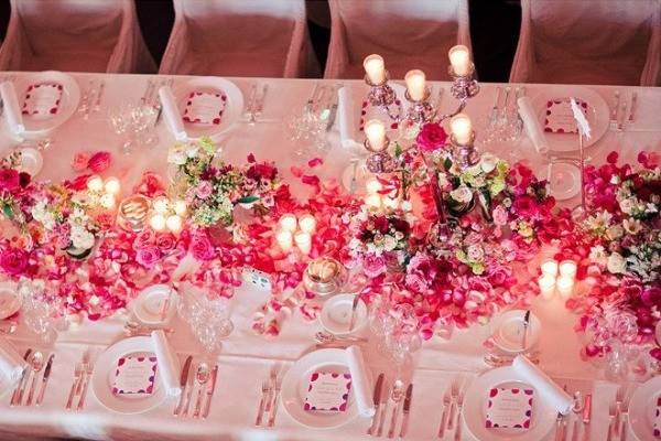 Table setup with centerpiece